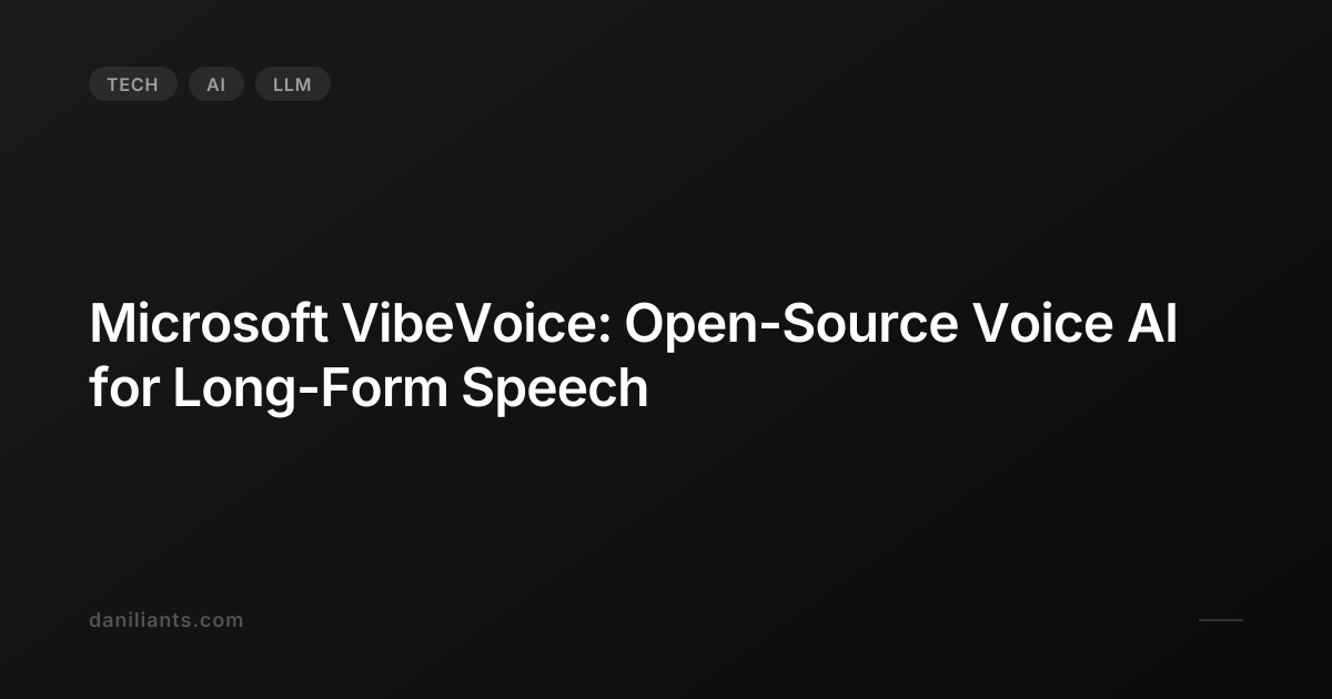 Microsoft VibeVoice: Open-Source Voice AI for Long-Form Speech
