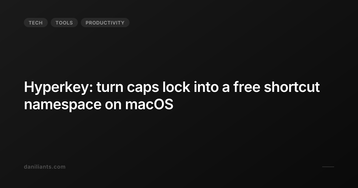 Hyperkey: turn caps lock into a free shortcut namespace on macOS