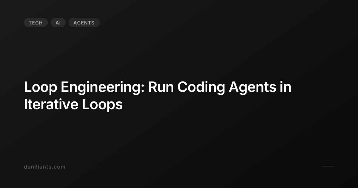 Loop Engineering: Run Coding Agents in Iterative Loops