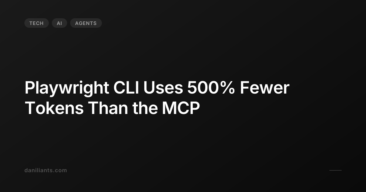 Playwright Characters Playwright CLI Uses 500% Fewer Tokens Than the MCP | Artem Daniliants