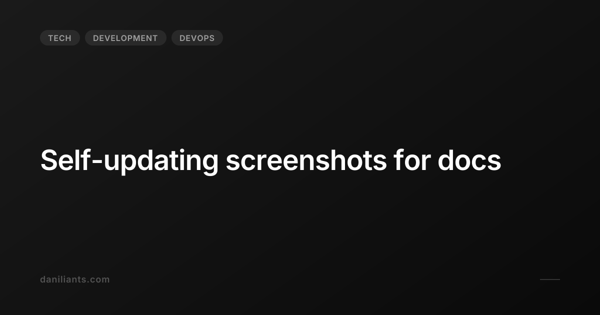 Self-updating screenshots for docs | Artem Daniliants